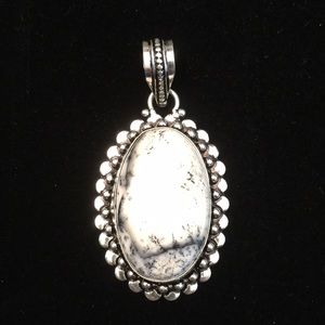 Stunning Dendritic Opal Sterling Silver Pendant!
